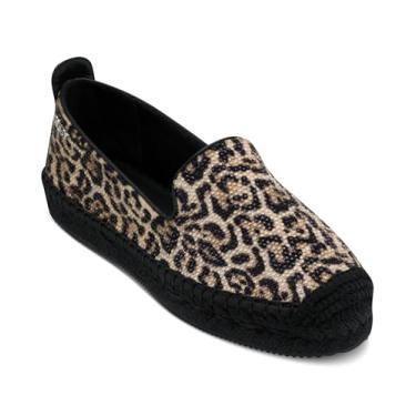 Imagem de DKNY Sapato feminino Mallandra Logo-Espadrille Everyday Palmilha acolchoada Mule, Natural/preto, 38