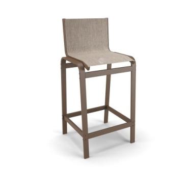 Imagem de Banqueta Alta Cozinha Balcão Bancada Alumínio Marrom - Aluv Móveis