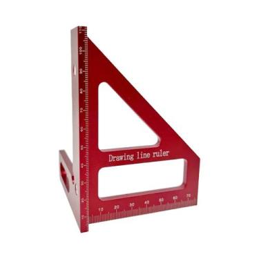 Imagem de Régua Triangular de Esquadria em Alumínio Vermelho - 45° e 90°, vermel