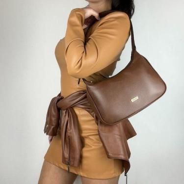 Imagem de Bolsa recuo em couro legítimo b.1079, Tabaco