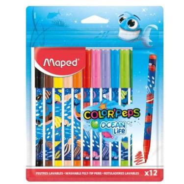Imagem de Caneta Hidrográfica Colorpeps Ocean Polvo 12 Cores - Maped