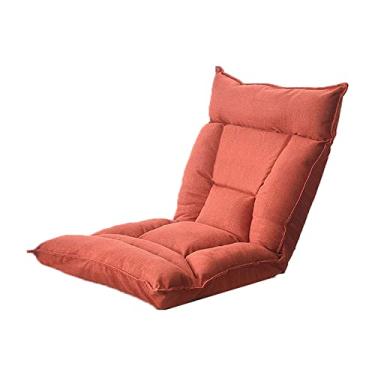 Imagem de ZABEES Banco de descanso para os pés, espreguiçadeira dobrável, varanda, lazer, ajustável, sofá preguiçoso, banco de tatami, removível e lavável, espreguiçadeira, para sala de estar, assento