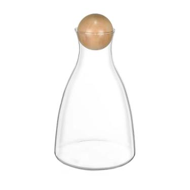 Imagem de Jarra de vidro com Tampa de Bambu 1,7 Litros Kit 6 Copos de Vidro 280ml(Transparente)