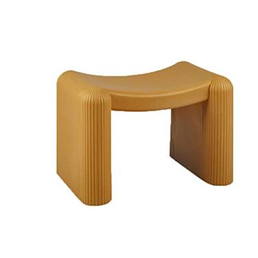 Imagem de ZABEES Banco pequeno para descanso para os pés, banquinho baixo de plástico espesso, multifuncional, varanda, sapato, trocador de sapatos para sala de estar, quarto, assento acolchoado em casa