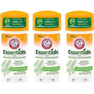 Imagem de Desodorante Arm & Hammer Essentials Natural Fresh 75ml, pacote com 3