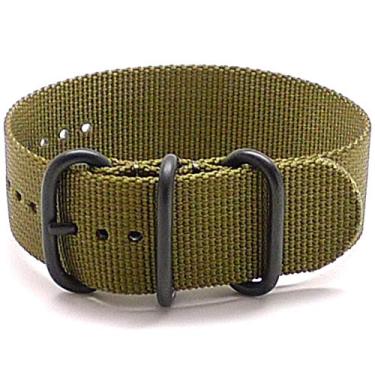 Imagem de Da Luca Pulseira de relógio militar de nylon balístico (fivela PVD) de 18 mm, 20 mm, 22 mm, 24 mm, 26 mm, Oliva, 20mm, Alça