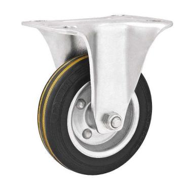 Imagem de Rodízio roda fixo borracha maciça preta aço 3" 76mm 60kg - VONDER