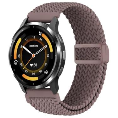 Imagem de EverAct Pulseira de nylon trançado magnético de 22 mm compatível com Garmin Vivoactive 4/Venu 3/Venu 2, pulseira de substituição elástica macia e elástica para Forerunner 265/255/255 Music masculina e