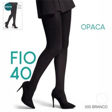 Imagem de Meia Calça Selene Fio 40 Opaca 9650.001, Branco, G