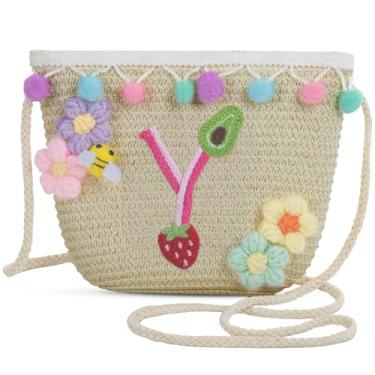 Imagem de Sacola feminina pequena de palha de palha para praia de verão 2025, bolsa de praia de palha de tecido para mulheres 2025 (Y, marrom), Marrom