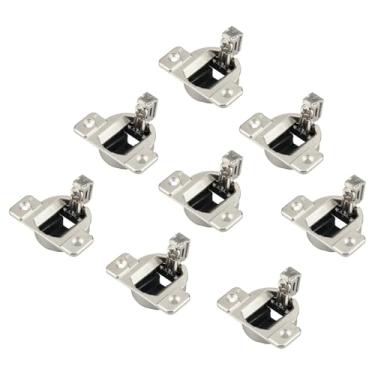 Imagem de IEUDNS 8 peças de dobradiças laterais abertas para armários, 110 graus, parafuso, fechamento automático, compactas, 33 dobradiças, ferragens para móveis