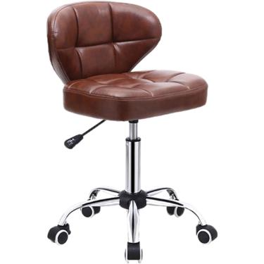 Imagem de Cadeira de mesa do escritório em casa, cadeira de computador giratória executiva ajustável em altura com rodas rolantes, cadeira giratória sem braço, 40 * 34 * 73-87cm,#7