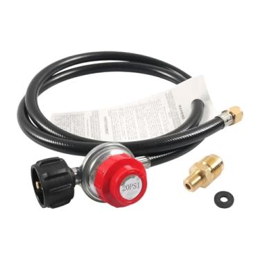 Imagem de Ioensy Regulador de propano ajustável e mangueira com adaptador de latão, substituição leve para fogão de mesa, grelha de