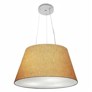 Imagem de Lustre Pendente Cone Cúpula Tecido 30/50x35 cm, Vivare Iluminação, Pendente4141 LP, Palha, Médio