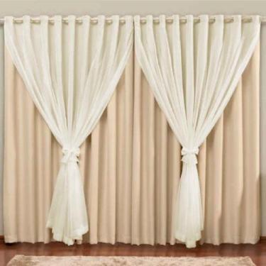 Imagem de Cortina Blackout Pvc com Voil Tecido 2,00 M X 1,40 M em 4 Opções de Co
