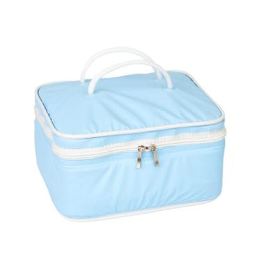 Imagem de Bolsa Térmica Frasqueira Impermeável, 2,78L a 15L, Alças Resistentes, Térmica Quente/Fria, Lisas e Estampadas (Azul Bebê, 6 Litros)