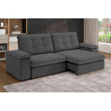 Imagem de Sofá Retrátil e Reclinável Slim 250cm 4 Lugares Fofao Premium - Best H