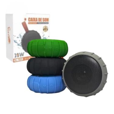 Imagem de Caixa de Som Bluetooth Portátil, Resistente a água, 10W, Bass TWS EL-1021 (Camuflado azul)
