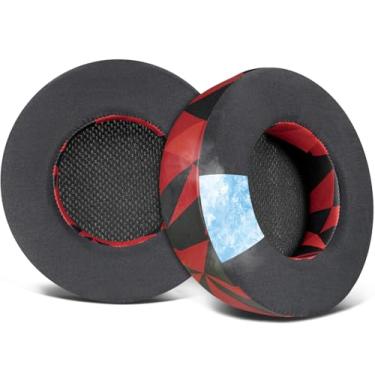 Imagem de SOULWIT Almofadas de ouvido de substituição para Corsair Virtuoso RGB Wireless XT SE fone de ouvido para jogos sem fio, Com espuma de isolamento de ruído de alta densidade - GR Tempestade Vermelha