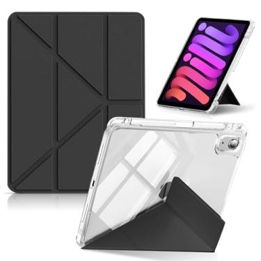 Imagem de CeiLarv Capa protetora para iPad mini A17 Pro 2024/iPad mini A15 2021 8,3 polegadas capa traseira rígida transparente para iPad mini 7ª geração/mini 6ª geração de lápis de armazenamento - preta