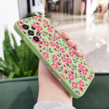 Imagem de Capa de celular com estampa de flores para Samsung A54 A34 A24 A14 A56 A36 A26 A73 A53 A33 A23 A13 A72 A52 A52S A32 A22 A12 A71 A51 4G 5G, verde claro 2, para A32 5G