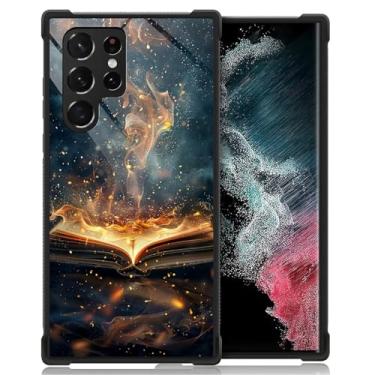 Imagem de CARLOCA Capa para Samsung Galaxy S23 Ultra, livro de imagens, estampa de chamas mágicas, design moderno para meninas, à prova de choque, antiarranhões, capa traseira rígida de policarbonato para