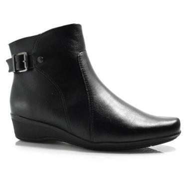 Imagem de Bota de Cano Curto Feminina Comfortflex 2474303, Preto, 35