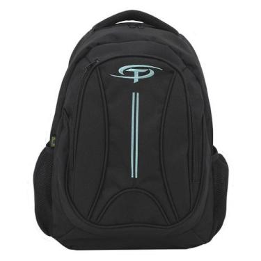 Imagem de Mochila básica escolar em poliéster - m-105 - preto/verde - Thigoline,