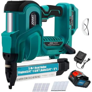 Imagem de jovant Jovant Brad Nailer, Pistola De Pregos Elétrica Com 2240 Peças De Pregos/Grampos 18 Ga E Extrator De Pregos, Pistola De Pregos 2 Em 1 Alimentada Por Bateria De 20 V 1 * 4,0 A Para Reforma Resi