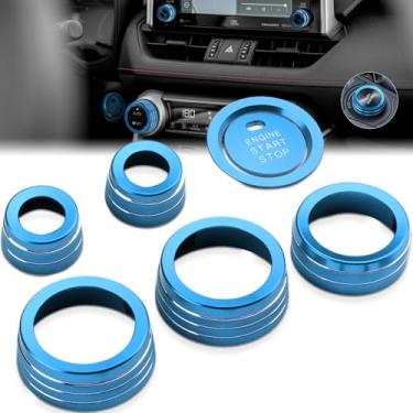 Imagem de Auovo Capa de maçaneta AC compatível com Toyota RAV4 Acessórios Rav4 2025 2024 2023 2022 2021 2020 2019 Rav4 Interruptor de controle de modo de acionamento de volume de rádio Anel de cobertura do