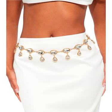 Imagem de AOREAS Cinto feminino de corrente de strass ocidental, cintos de metal concho, cintos de cowgirl boho para vestido jeans, roupa de concerto country