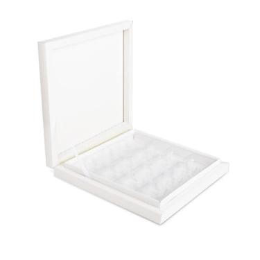 Imagem de Caixa de chocolate luxuosa com divisória de 10 x 10 cm, caixas de presente de papelão rígido colorido, embalagem vazia com 16 compartimentos para chocolates artesanais, exibição de lembrancinhas de