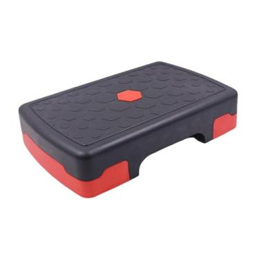 Imagem de Generic Equipamento de ginástica aeróbica Stepper antiderrapante e estável para exercícios de força cardiovascular em ambientes fechados, Vermelho Preto