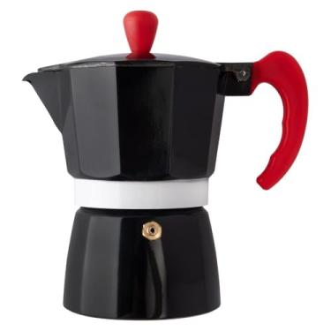 Imagem de Cafeteira Italiana Alumínio Preta Moka 3, 6 e 9 Xícaras Alumínio Café Puro Linha Premium(Cafeteira 3 Xícaras Inox)