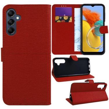 Imagem de Capa capinha case carteira vermelho galaxy a14 5g a146 6.6 - cell in p