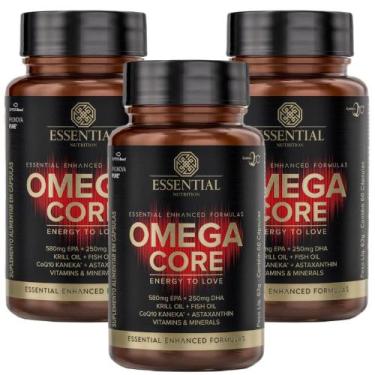 Imagem de Kit 3x Ômega Core Energy COQ10 Ômega 60 Cápsulas - Essential - Essenti