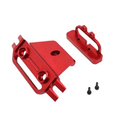 Imagem de menolana Protetor frontal de carro RC 1/14, proteção de esteira RC, alumínio, conjunto de manutenção confiável, substituição de barra de proteção de metal para, Vermelho