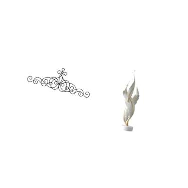 Imagem de Bothyi Decoração de Parede de Metal, Placa Floral, Escultura de Penas, Estátua Moderna, Ornamento Decorativo para Lareira de Mesa, Interna E Externa