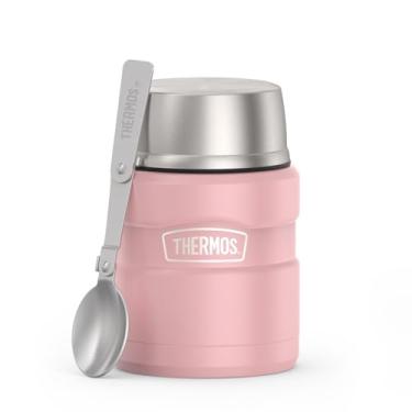 Imagem de THERMOS Frasco de alimentos isolado a vácuo ICON com colher, 473 ml, rosa fosca