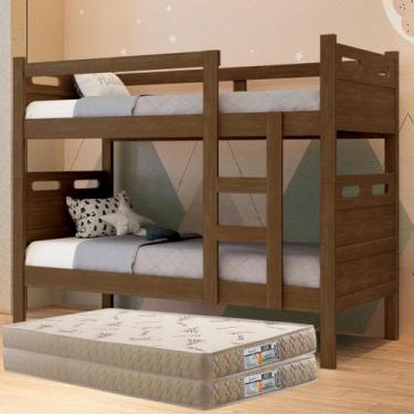 Imagem de Beliche Solteiro Robusta Multifuncional Vira Duas Camas Com Colchão D3