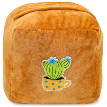 Imagem de CERAYOU Batente de porta decorativo pesado, batente de porta quadrado resistente com alça, protetores de parede de batente de piso de porta de tecido macio, cacto caramelo