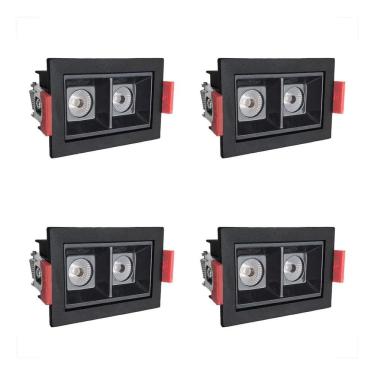 Imagem de 4 Mini Spot Downlight Duplo Led Embutir Varanda 3000K Bet56