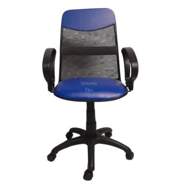 Imagem de Cadeira Diretor Tela Giratória Faixa Mecanismo Relax Braço