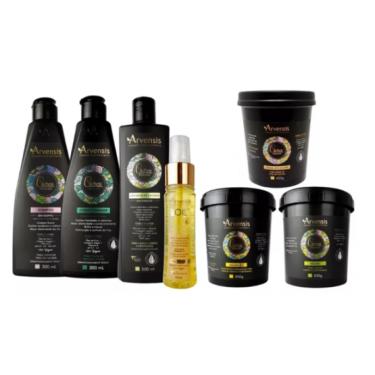 Imagem de Kit Arvensis Cachos Crespos 6 Itens + Finalizador Tec Oil