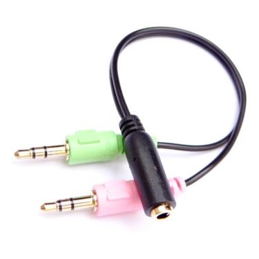 Imagem de CONVERSOR ADAPTADOR P3 - P2 DIVISOR DE FONE MAIS MICROFONE 3,5MM = SEPARADO = P3 FEMEA PARA 2 P2 MACHO