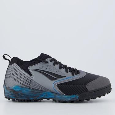 Imagem de Chuteira Penalty Se7e Pro Molix Locker Society Cinza e Preta, 42