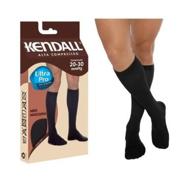 Imagem de Meia de Compressão Kendall Masculina 3/4 20-30mmHg 1532 Preto - M, M, 