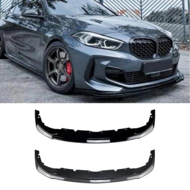 Imagem de Difusor de lábio de spoiler de para-choque dianteiro de carro compatível com 1 série F40 M Sport 118i 120i 128ti 2019+ capa protetora de para-choque (aparência de carbono)