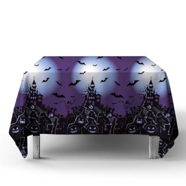 Imagem de Toalha de Mesa Halloween, TNT Estampado Roxo, 140 x 200 cm, Decoração para Festa