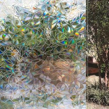 Imagem de Película Adesiva Decorativa 3D Eletrostática Mod. Mosaico Ladrilho para Portas Janela e Box Banheiro